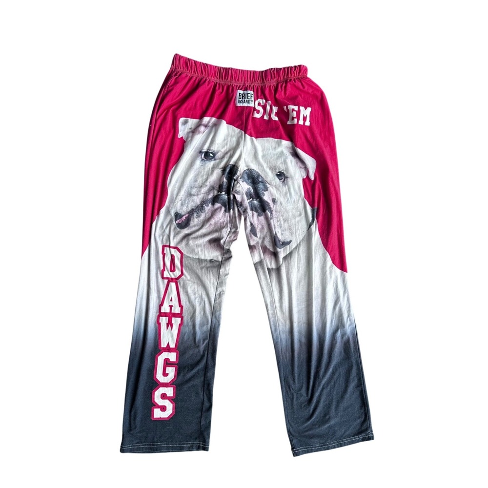 Brief Insanity Georgia Bulldogs Sic Em Dawgs Lounge Pajama Pants Red Black Ombre